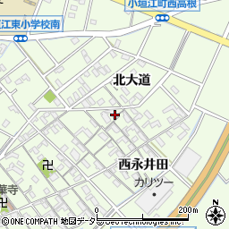 愛知県刈谷市小垣江町北大道58周辺の地図