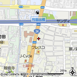 京都府京都市伏見区竹田七瀬川町20周辺の地図