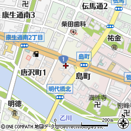 愛知県岡崎市島町17周辺の地図