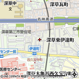 京都府京都市伏見区深草東伊達町62周辺の地図