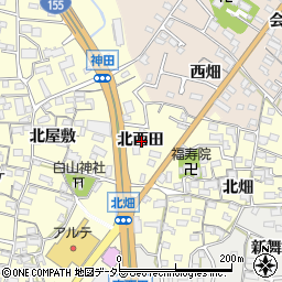 愛知県知多市新舞子北西田周辺の地図