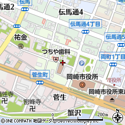 愛知県岡崎市十王町周辺の地図