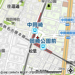 名鉄協商中岡崎駅前広場駐車場周辺の地図