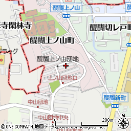 京都市醍醐上ノ山団地Ｃ１棟周辺の地図