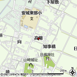 愛知県安城市高木町高畑周辺の地図