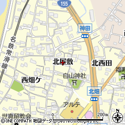 愛知県知多市新舞子（北屋敷）周辺の地図