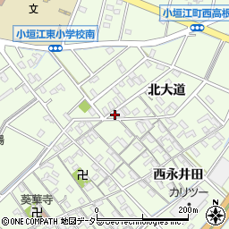 愛知県刈谷市小垣江町北大道43周辺の地図