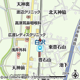 愛知県知多郡阿久比町白沢豊石山周辺の地図