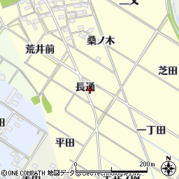愛知県岡崎市東本郷町長通周辺の地図