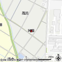愛知県岡崎市筒針町（河原）周辺の地図