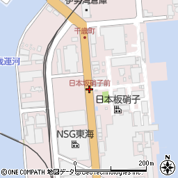 日本坂硝子前周辺の地図