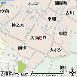 愛知県知多市日長スクモロ周辺の地図