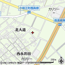愛知県刈谷市小垣江町北大道157周辺の地図