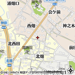愛知県知多市日長西畑80-1周辺の地図