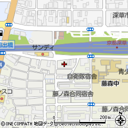 ファミリーマート京都深草フチ町店周辺の地図
