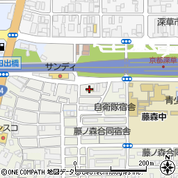 ファミリーマート京都深草フチ町店周辺の地図