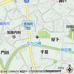 愛知県安城市箕輪町屋下周辺の地図
