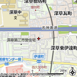 京都府京都市伏見区深草瓦町59周辺の地図