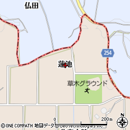 愛知県知多郡阿久比町草木蓮池周辺の地図