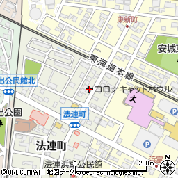 愛知県安城市法連町15-4周辺の地図