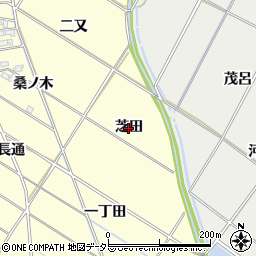 愛知県岡崎市東本郷町（芝田）周辺の地図