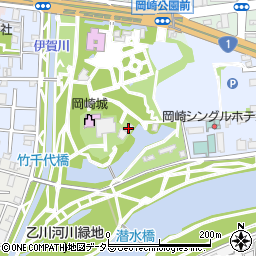 岡崎市役所　岡崎公園岡崎城周辺の地図