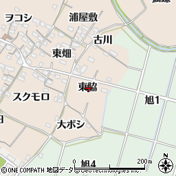 愛知県知多市日長東脇周辺の地図