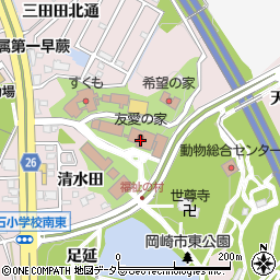 岡崎市役所　福祉の村にじの家周辺の地図