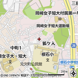 愛知県岡崎市欠町狐ケ入9周辺の地図