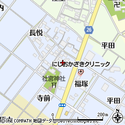 愛知県岡崎市富永町社本周辺の地図