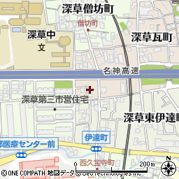 京都府京都市伏見区深草瓦町58周辺の地図
