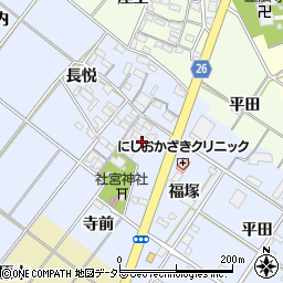愛知県岡崎市富永町（社本）周辺の地図