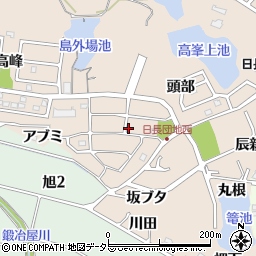 愛知県知多市日長坂根周辺の地図