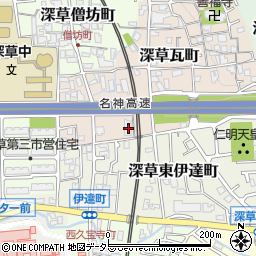 京都府京都市伏見区深草瓦町64周辺の地図