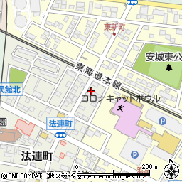 愛知県安城市法連町16-14周辺の地図