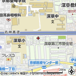 京都府京都市伏見区深草西伊達町周辺の地図