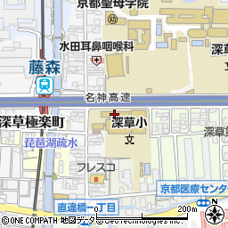 京都市立深草小学校周辺の地図
