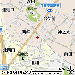 愛知県知多市日長西畑65-4周辺の地図