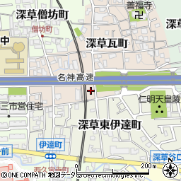 京都府京都市伏見区深草瓦町72周辺の地図
