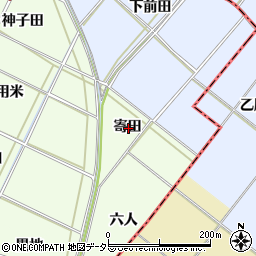 愛知県安城市山崎町寄田周辺の地図