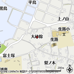 愛知県知多郡東浦町生路大砂除周辺の地図