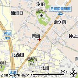 愛知県知多市日長西畑61-1周辺の地図