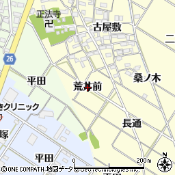 愛知県岡崎市東本郷町荒井前周辺の地図