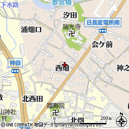 愛知県知多市日長西畑45周辺の地図