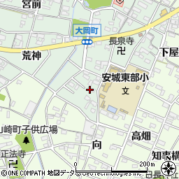 愛知県安城市大岡町（前畑）周辺の地図