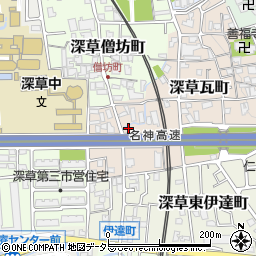 京都府京都市伏見区深草瓦町45周辺の地図
