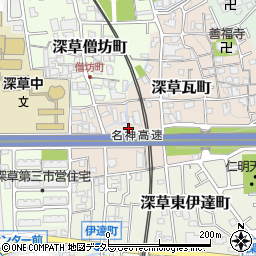 京都府京都市伏見区深草瓦町44周辺の地図