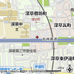 京都府京都市伏見区深草瓦町47周辺の地図