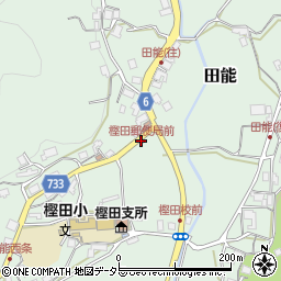 樫田郵便局前周辺の地図