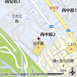 静岡県静岡市駿河区西中原周辺の地図